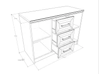 Csilla 3 tálaló alsó méretrajz